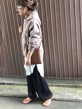 「AmbreNeige」｜「アイテム（バレエシューズ）」を使った、uaさん（レディース・153cm）の秋コーディネート