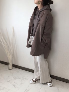 「アントマリーズ」｜「アイテム（カバーオール）」を使った、uaさん（レディース・153cm）の秋コーディネート