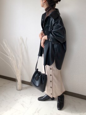「ap retro（アプレトロ）のアイテム（その他アウター）」を使った、uaさん（レディース・153cm）の秋コーディネート