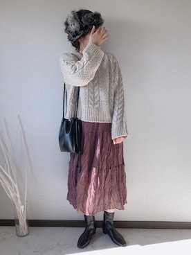 「polcadot」｜「アイテム（ワンピース/ドレス）」を使った、uaさん（レディース・153cm）の秋コーディネート