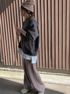 「polcadot」｜「アイテム（ニットキャップ/ビーニー）」を使った、uaさん（レディース・153cm）の秋コーディネート