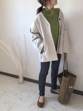 「Happy John（ハッピージョン）のアイテム（ブルゾン）」を使った、uaさん（レディース・153cm）の秋コーディネート
