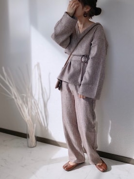 「Happy John（ハッピージョン）のアイテム（パンツ）」を使った、uaさん（レディース・153cm）の秋コーディネート