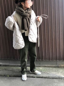 「SLOBE citron.（スローブシトロン）のアイテム（ジャケット/アウター）」を使った、uaさん（レディース・153cm）の冬コーディネート