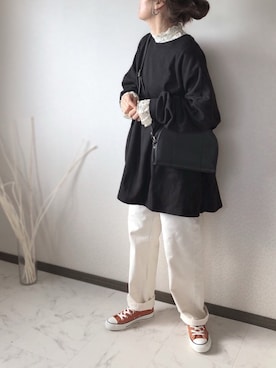 「reca（レカ）のアイテム（チュニック）」を使った、uaさん（レディース・153cm）の冬コーディネート