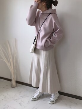 「URBAN RESEARCH Sonny Label（アーバンリサーチサニーレーベル）のポンチルーズパーカー2（Tシャツ/カットソー）」を使った、uaさん（レディース・153cm）の冬コーディネート