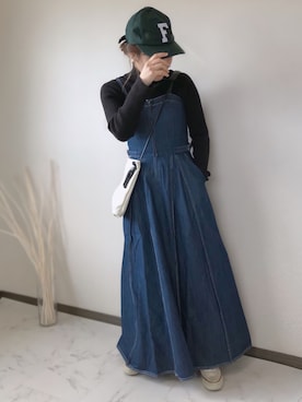 「SENSE OF PLACE by URBAN RESEARCH（センスオブプレイスバイアーバンリサーチ）のストレッチリブハイネックセーター（ニット/セーター）」を使った、uaさん（レディース・153cm）の冬コーディネート