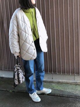 「SLOBE citron.（スローブシトロン）のアイテム（ジャケット/アウター）」を使った、uaさん（レディース・153cm）の冬コーディネート
