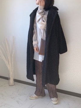 「アントマリーズ」｜「アイテム（その他アウター）」を使った、uaさん（レディース・153cm）の冬コーディネート