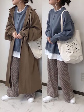 「RETRO GIRL（レトロガール）のフェイクレイヤードダメージニット（その他トップス）」を使った、uaさん（レディース・153cm）の冬コーディネート