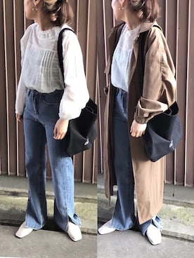 「クリスプ」｜「アイテム（トレンチコート）」を使った、uaさん（レディース・153cm）の冬コーディネート