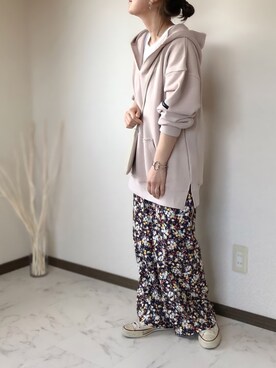 「CONVERSE（コンバース）のconverse（コンバース） ALL STAR OX（オールスターOX）（スニーカー）」を使った、uaさん（レディース・153cm）の冬コーディネート