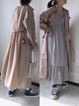 「クリスプ」｜「アイテム（トレンチコート）」を使った、uaさん（レディース・153cm）の冬コーディネート