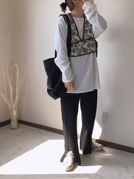 「CONVERSE（コンバース）のconverse（コンバース） ALL STAR OX（オールスターOX）（スニーカー）」を使った、uaさん（レディース・153cm）の冬コーディネート