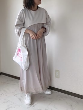 「Traditional Weatherwear（トラディショナルウェザーウェア）のMARCHE BAG MINI（トートバッグ）」を使った、uaさん（レディース・153cm）の春コーディネート