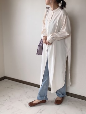 「クリスプ」｜「アイテム（シャツワンピース）」を使った、uaさん（レディース・153cm）の春コーディネート