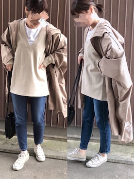 「AmbreNeige」｜「アイテム（その他アウター）」を使った、uaさん（レディース・153cm）の春コーディネート