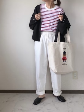 「ap retro（アプレトロ）のアイテム（ノーカラージャケット）」を使った、uaさん（レディース・153cm）の春コーディネート