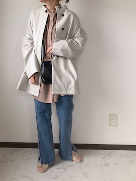 「シアーサンダル」｜「アイテム（その他アウター）」を使った、uaさん（レディース・153cm）の春コーディネート