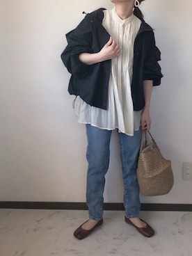 「something_jean」｜「アイテム（マウンテンパーカー）」を使った、uaさん（レディース・153cm）の春コーディネート