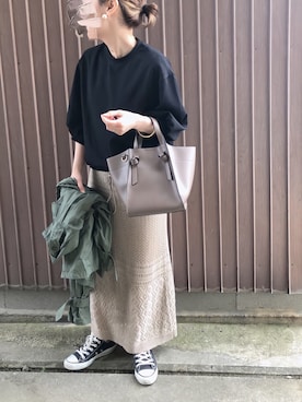 「reca（レカ）のアイテム（ミリタリージャケット）」を使った、uaさん（レディース・153cm）の春コーディネート