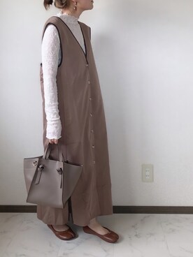 「Happy John（ハッピージョン）のアイテム（ワンピース/ドレス）」を使った、uaさん（レディース・153cm）の春コーディネート