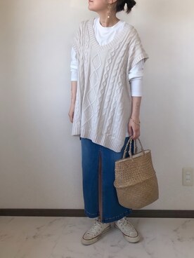 「CONVERSE（コンバース）のconverse（コンバース） ALL STAR OX（オールスターOX）（スニーカー）」を使った、uaさん（レディース・153cm）の春コーディネート