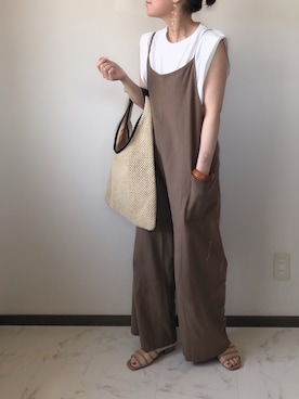 「シェリーアイランド」｜「アイテム（サロペット/オーバーオール）」を使った、uaさん（レディース・153cm）の春コーディネート