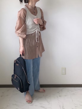 「AmbreNeige」｜「アイテム（その他トップス）」を使った、uaさん（レディース・153cm）の春コーディネート