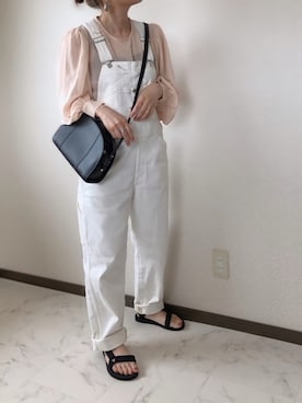 「EDWIN（エドウィン）のアイテム（オールインワン・サロペット）」を使った、uaさん（レディース・153cm）の夏コーディネート