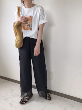 「アンブルネージュ」｜「アイテム（パンツ）」を使った、uaさん（レディース・153cm）の夏コーディネート