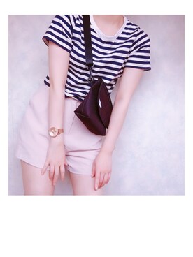 「select MOCA（セレクトモカ）のアイテム（セットアップ）」を使った、○△□さん（レディース・154cm）の夏コーディネート