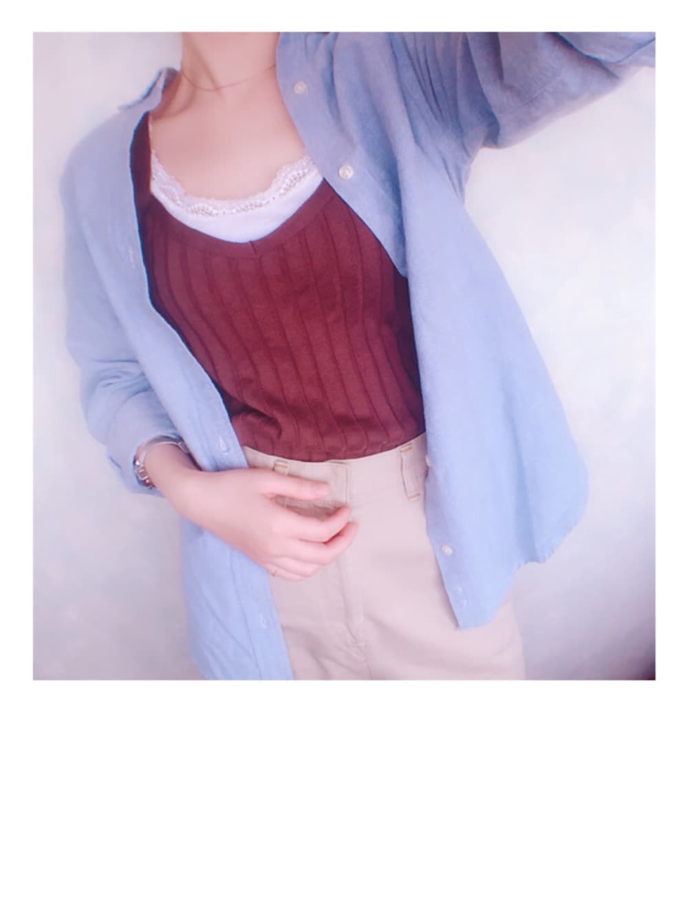 「POLO RALPH LAURENのクラシック フィット コットン スポーツシャツ（シャツ/ブラウス、ブルー系）」を使った、○△□さん（レディース・154cm）の秋コーディネートの1枚目の写真