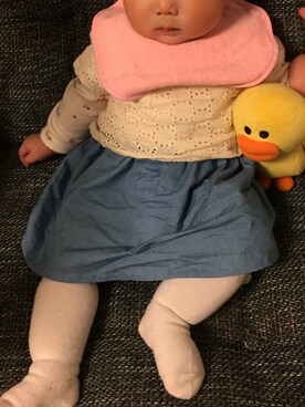 「0歳6ヶ月」｜「アイテム（ワンピース/ドレス）」を使った、ジャスミンさん（キッズ・70cm）の春コーディネート
