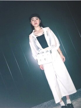 「Grafeaのアイテム」を使った、Nancy Linさん（レディース・163cm）の夏コーディネート