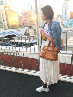 「B2nd」｜「アイテム（デニムジャケット）」を使った、HONTOMOさん（レディース・161cm）の春コーディネート