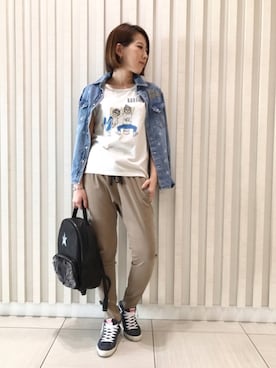 「B2nd」｜「アイテム（デニムジャケット）」を使った、HONTOMOさん（レディース・161cm）の夏コーディネート