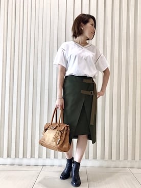 「Yasutoshi Ezumi（ヤストシエズミ）のアイテム」を使った、HONTOMOさん（レディース・161cm）の夏コーディネート