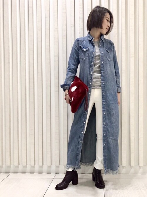 【美品】レミレリーフ REMI RELIEF 別注デニムマキシワンピース ブルー REMI RELIEF（レミレリーフ）の「REMI RELIEF（レミレリーフ