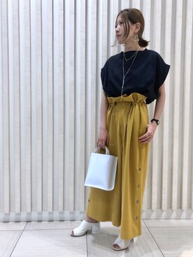 「EZUMi（エズミ）のアイテム（その他パンツ）」を使った、HONTOMOさん（レディース・160cm）の夏コーディネート