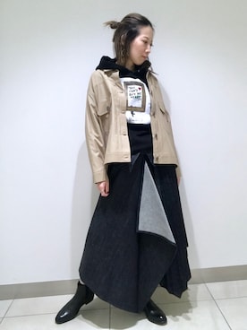 「アイテム（ブルゾン）」を使った、HONTOMOさん（レディース・161cm・30代）の秋コーディネート