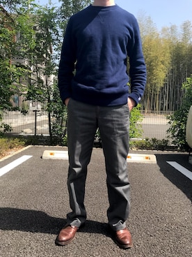 「CALEE（キャリー）のアイテム（チノパンツ）」を使った、boog77さん（メンズ・170cm）の春コーディネート