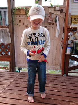 「アイテム（その他トップス）」を使った、おーちゃんさん（キッズ・110cm）の春コーディネート