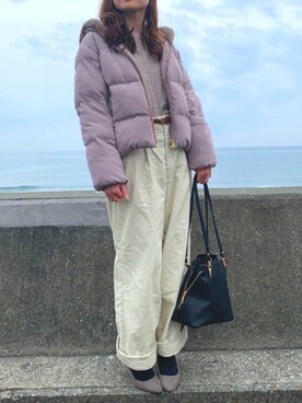 「アイテム（パンプス、グレー系）」を使った、しろめぐさん（レディース・153cm）の冬コーディネート