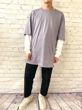 「韓国風コーデ」｜「アイテム（スラックス）」を使った、kazuheeeeroさん（メンズ・170cm）の春コーディネート