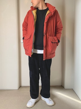 「ワッフル」｜「アイテム（ダウンジャケット/コート）」を使った、mune16さん（メンズ・170cm）の冬コーディネート