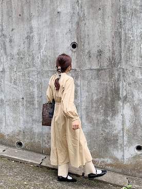 「ISOOK（アイスー）のアイテム（ワンピース/ドレス）」を使った、Yukichiさん（レディース・154cm）の秋コーディネート