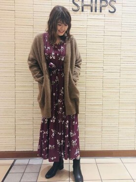 Ships シップス の フラワープリントワンピース ワンピース Wear