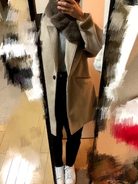 「ZARA（ザラ）のアイテム（ジャケット/アウター、ベージュ系）」を使った、ゆんさん（レディース・159cm）の春コーディネート