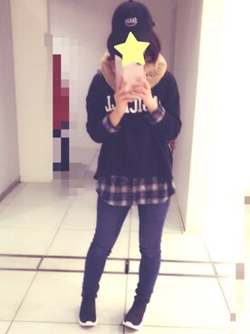 「スヌード」｜「アイテム（スリッポン）」を使った、りんねさん（レディース・158cm）の秋コーディネート